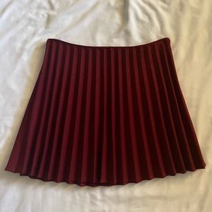 Theory Edolie Pleated Mini Skirt Oxblood Red